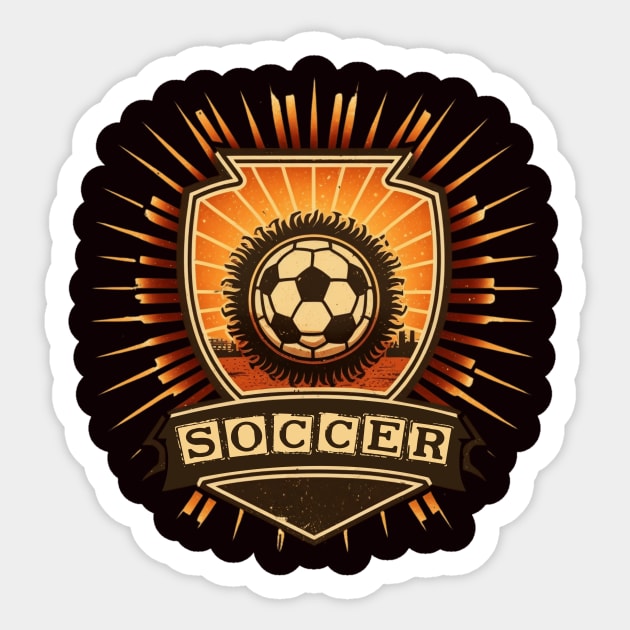 Vintage Soccer Sun Graphic for Men Women Teen Boys Girl Sticker by Kertz TheLegend